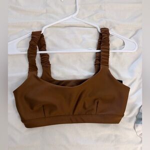 ALO Yoga Brown Ruched Strap Bra